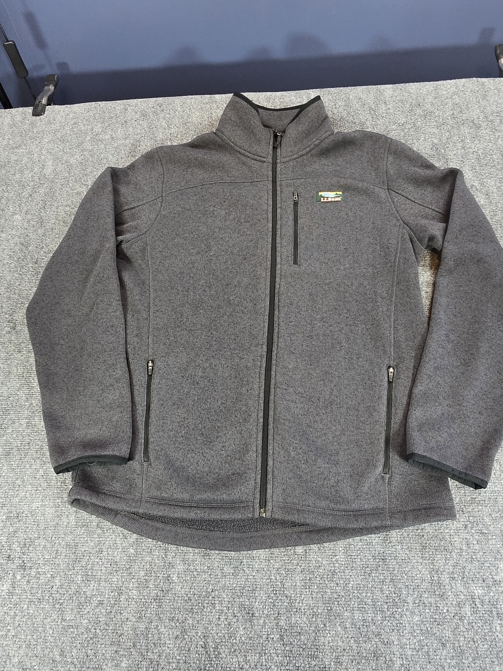 L.L. Bean Full Zip Jacket Mens Medium Tall Charcoal Gray Fleece Lined Outdoor
